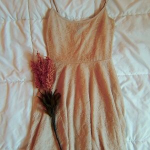 H&M- CREAM LACE SKATER STRAP DRESS (SIZE 4)